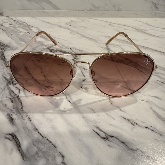 Disney Parks Brown Gold Tinted Minnie Mouse Bows Aviator Adult Sunglasses - Picture 1 of 7